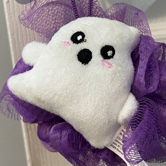 👻 NEW Scary Cute Ghost Halloween Loofah – Purple Mesh - Picture 2 of 7